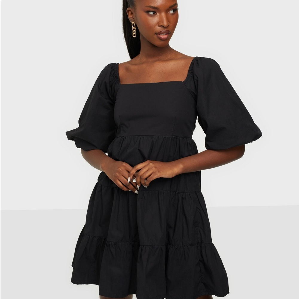 Faithfull The Brand Black Eryn Mini Dress Puff